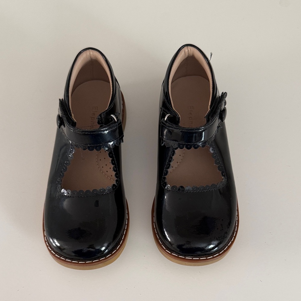 Elephantito Black Patent Mary Jane Girls Dress Shoes